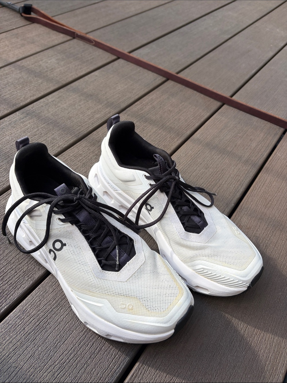 On Running Men's White and Black Athletic Sneakers